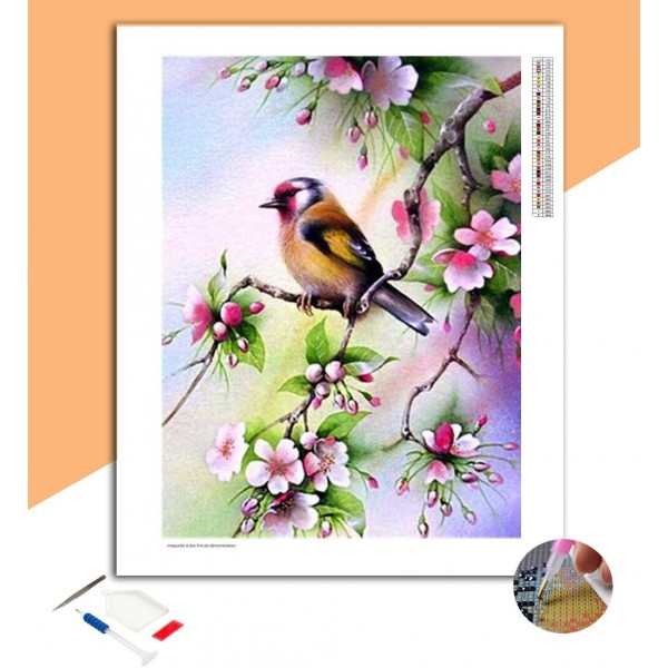Broderie Diamant Pinson des arbres