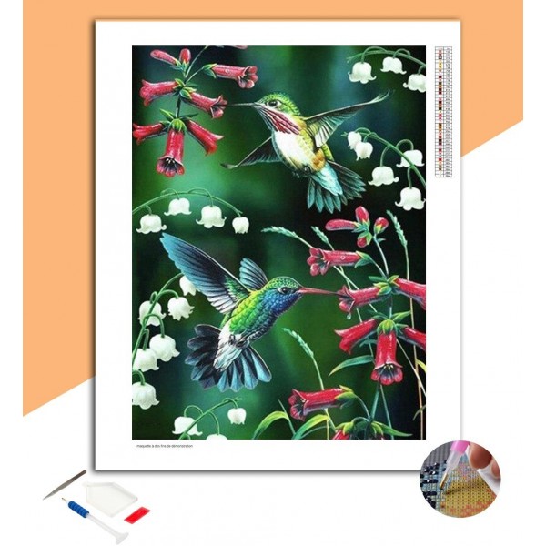 Broderie Diamant Colibris