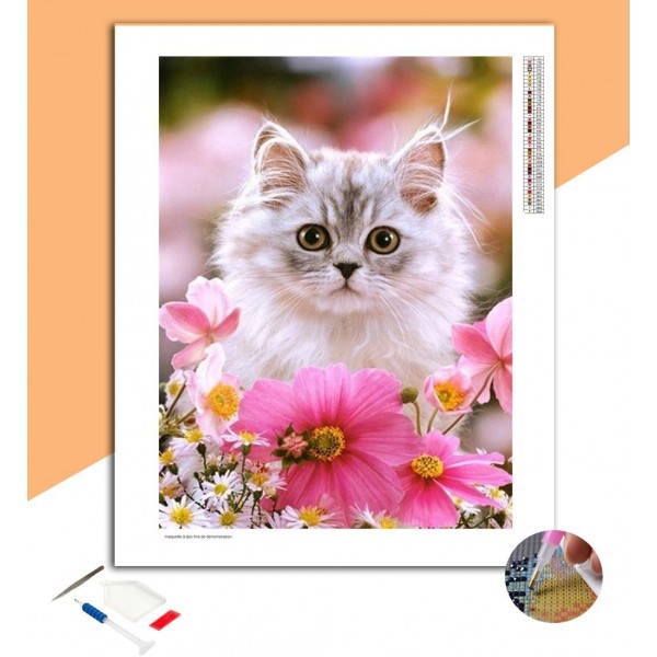 Broderie Diamant Petit chaton