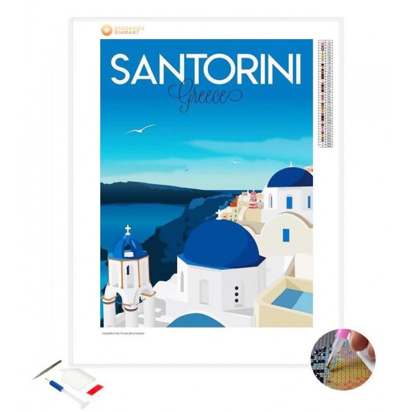 Broderie Diamant Santorin Grèce