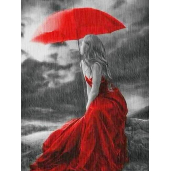 Broderie Diamant "Red" Parapluie Rouge