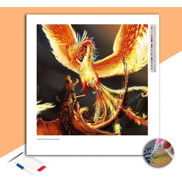 Broderie diamant Phénix Combattant