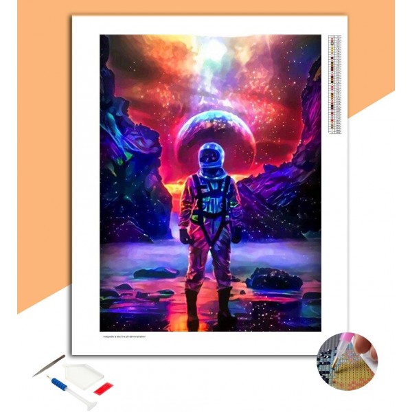 Broderie diamant Astronaute en exploration
