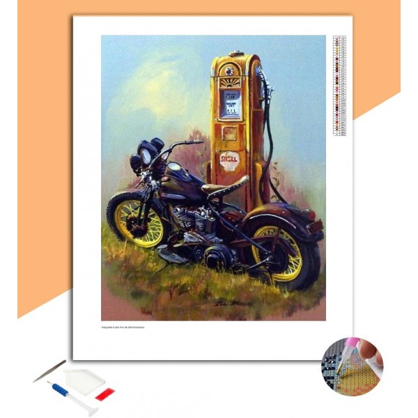 Broderie diamant Moto Vintage