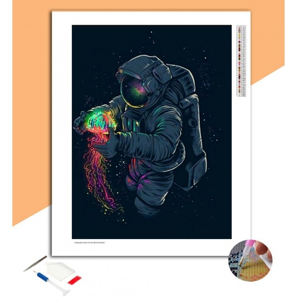 Broderie diamant Astronaute & Méduse Multicolore