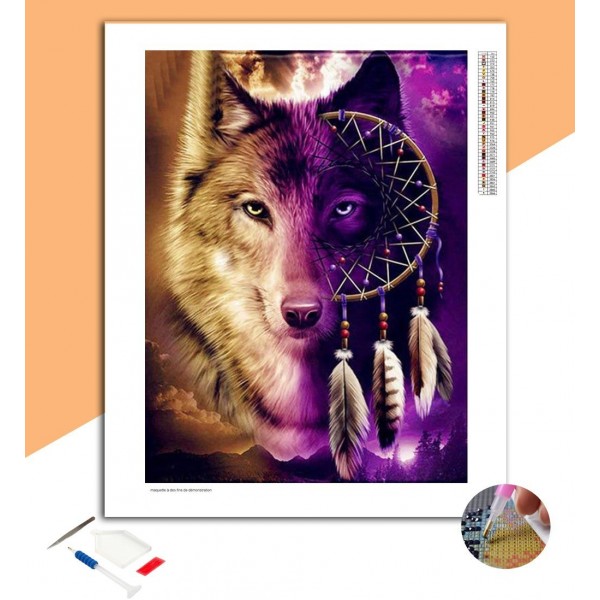 Broderie Diamant Œil de Loup Attrape-Rêve