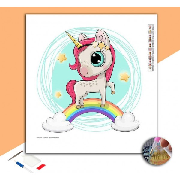 Broderie Diamant Licorne Etoilée