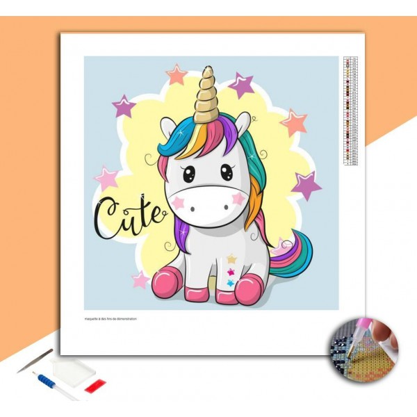 Broderie Diamant Licorne Cute