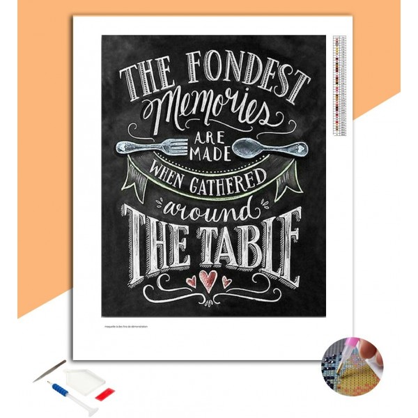 Broderie Diamant Souvenirs à table