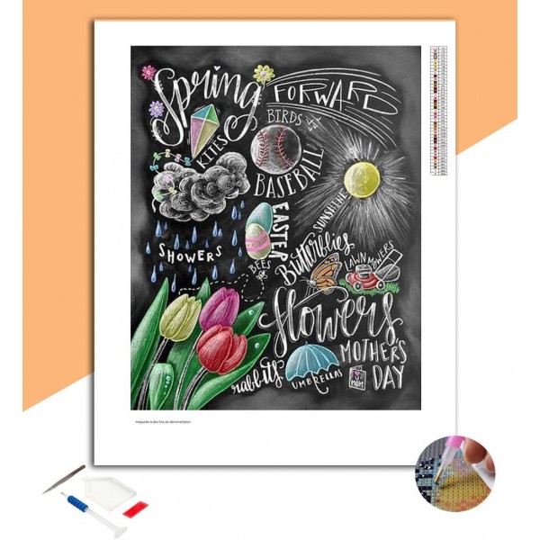 Broderie Diamant Saison du Printemps