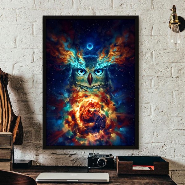 Broderie Diamant Hibou Animal Totem