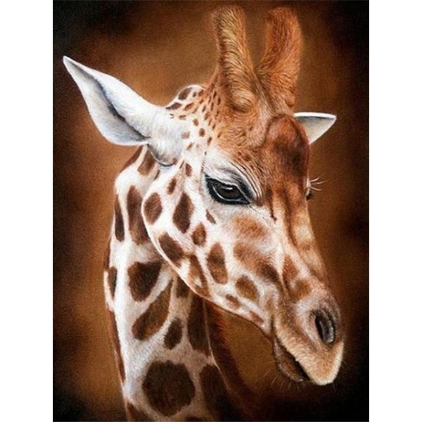 Broderie Diamant Portrait d'une girafe