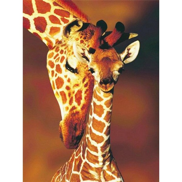 Broderie Diamant Girafe Amour Maternel