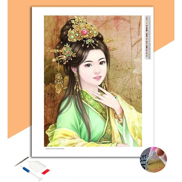 Broderie Diamant Reine Asiatique