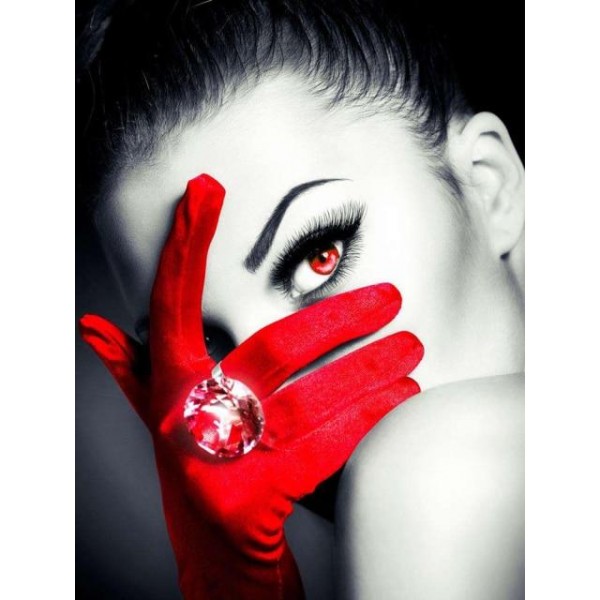 Broderie Diamant "Red" Femme aux yeux rouges