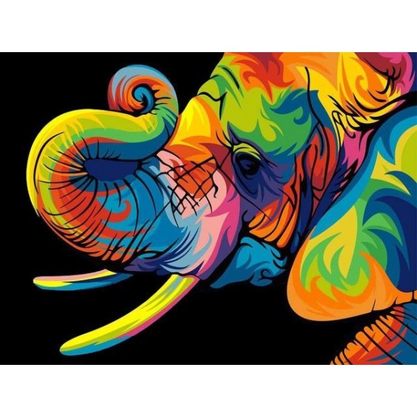 Broderie Diamant Elephant Multicolore