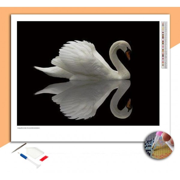 Broderie diamant Reflet du Cygne