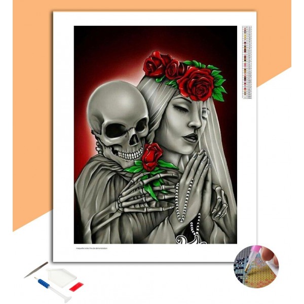 Broderie Diamant Prêtresse & Crâne