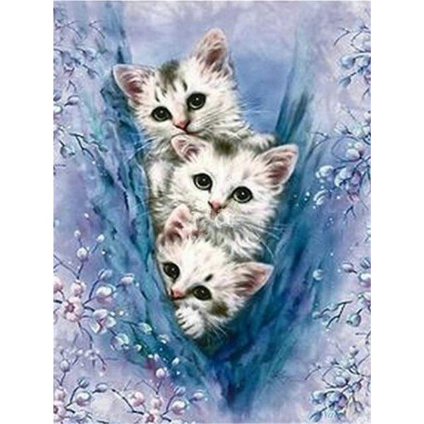 Broderie Diamant Trois petits chats