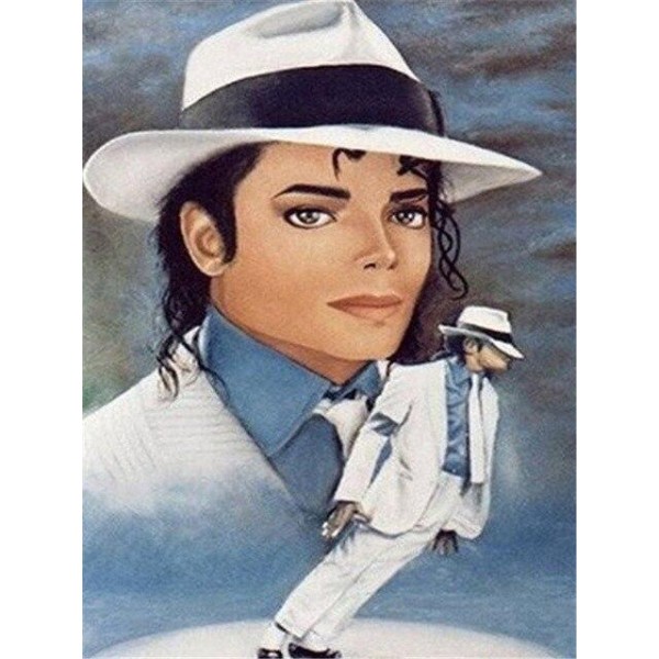 Broderie Diamant Portrait Michael Jackson "Full White"