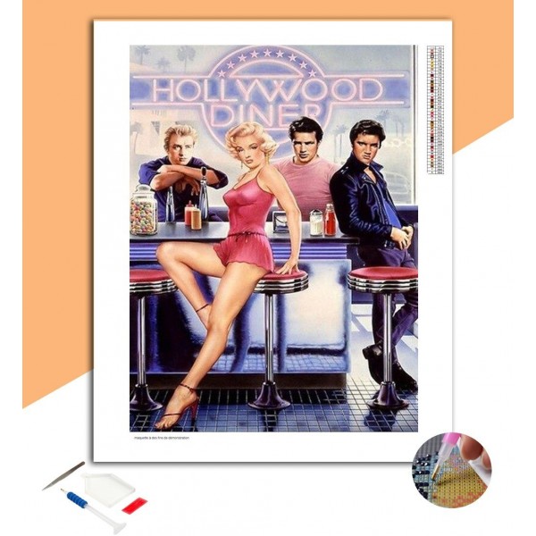 Broderie Diamant Marilyn Hollywood Diner