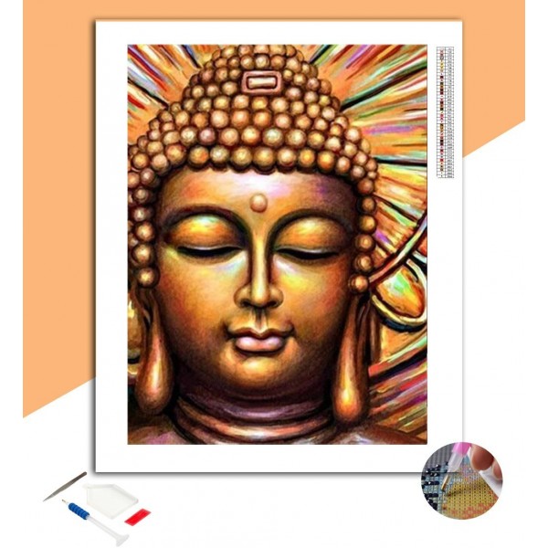 Broderie Diamant Visage du Bouddha