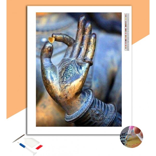 Broderie Diamant Bouddha Coeur