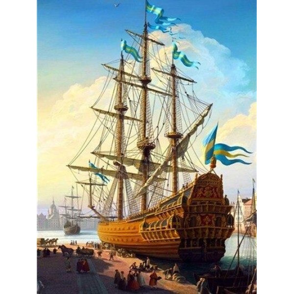 Broderie Diamant Vasa Navire de guerre