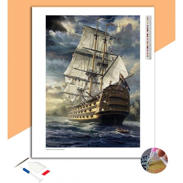 Broderie Diamant Galion Néo-Zélandais