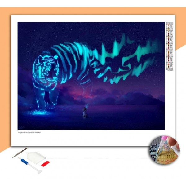 Broderie Diamant Aurores du Tigre