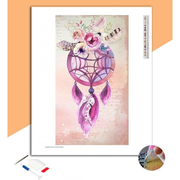 Broderie Diamant Attrape Rêves Fleuri