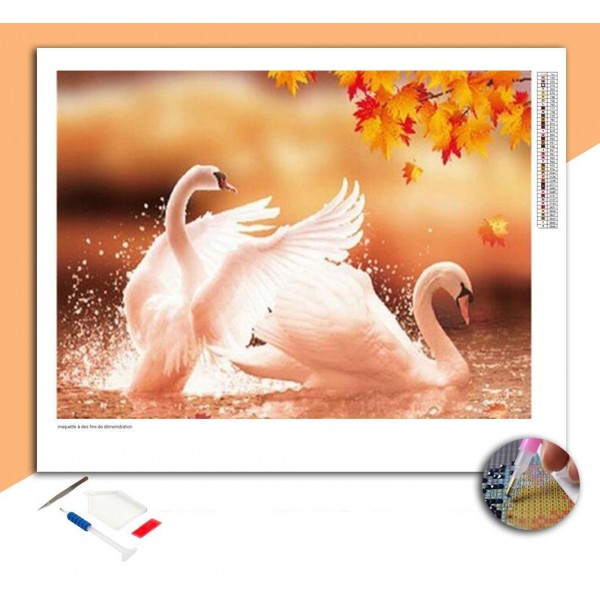 Broderie diamant Accouplement de Cygnes